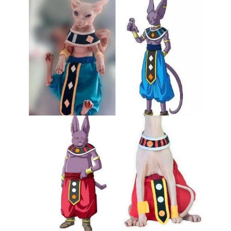Roupas de Gato Sem Pêlos Dragon Ball Deus da Destruição Beerus - Tartaruga Shop